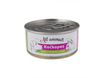 All Animals konzerva kočkopes steak z hovězího jazyka 100g