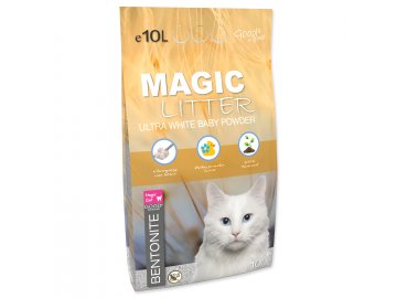 Kočkolit MAGIC LITTER Bentonite Ultra White Baby Powder