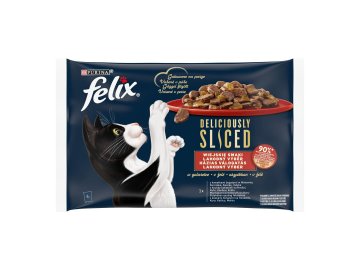Felix Deliciously sliced Multipack Farm - hovězí,kuře,kachna,krůta (4x80g)