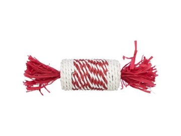 Xmas Candy Roll - 100 % přírodní hračka pro hlodavce, 18 cm, červená/bílá