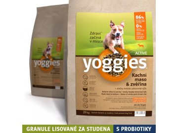 20 kg yoggies active kachna a zverina granule lisovane za studena s probiotiky