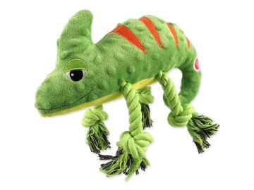 Hračka Dog Fantasy Jungle chameleon pískací zelená 28cm