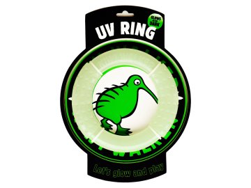 Hračka pes GLOW RING MAXI plov. a létající z TPR Kiwi