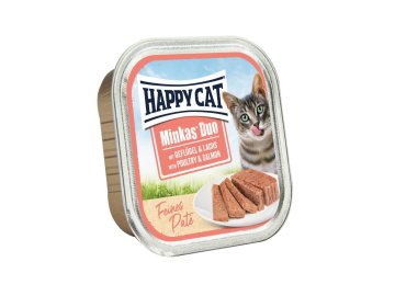 Happy Cat Minkas Duo Paté - Drůbež & Losos 100 g
