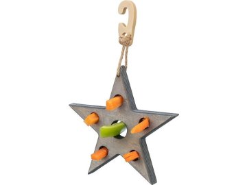 Xmas Snack Star - hvězda na pamlsky, hračka pro hlodavce, 14 x 17 cm, šedá