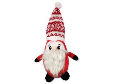 Hračka Dog Fantasy Winter Tale Santa s čepicí, pískací 40cm