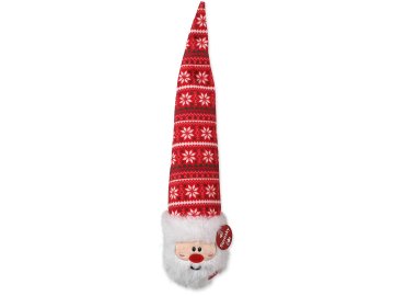 Hračka Dog Fantasy Winter Tale koule s čepicí červená, pískací 38cm