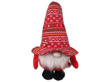 Hračka Dog Fantasy Winter Tale trpaslík pískací červený 30cm