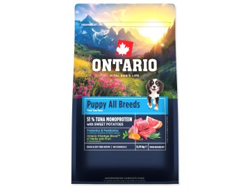 NOVÉ - Krmivo Ontario Puppy & Junior All Breeds Monoprotein Tuna & Sweet Potatoes 0,75kg