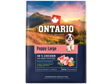 NOVÉ - Krmivo Ontario Puppy & Junior Large Chicken & Sweet Potatoes 2,25kg
