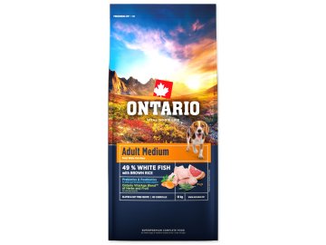 NOVÉ - Krmivo Ontario Adult Medium Fish & Brown Rice 12kg