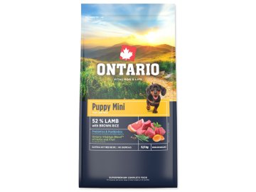 NOVÉ - Krmivo Ontario Puppy Mini Lamb & Brown Rice 6,5kg