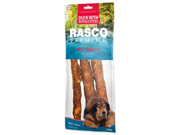 Pochoutka Rasco Premium buvolí kůže obalená kachním, tyčinky 3x250g