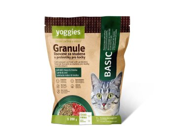 1 2kg yoggies cat basic granule pro kocky lisovane za studena s probiotiky