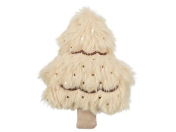 Vánoční stromek s catnipem, 10.5 cm, plyš, béžová/zlatá