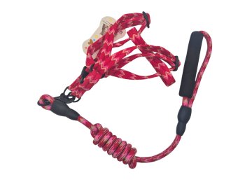 OHO Pletený SET M Postroj 38-50cm + Vodítko 105cm