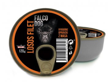 FALCO DOG losos filet 120 g konzerva paštika vyr 606FALCO DOG losos filet