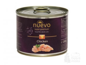 Nuevo konzerva pro kočky, ADULT, Kuřecí maso 200 g habeo.cz