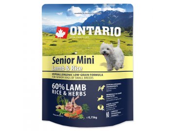 ONTARIO Dog Adult Mini Lamb & Rice 0,75 kg granule pro psy