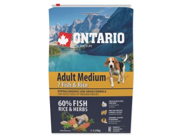 Krmivo Ontario Adult Medium Fish & Rice 12kg
