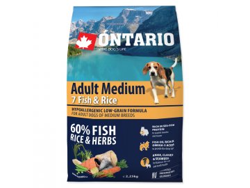 ONTARIO Dog Adult Medium Fish & Rice 2,25 kg granule pro psy