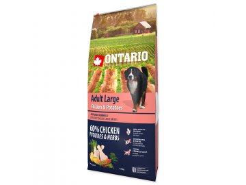 ONTARIO Dog Adult Large Chicken & Potatoes & Herbs 12 kg granule pro psa habeo.cz