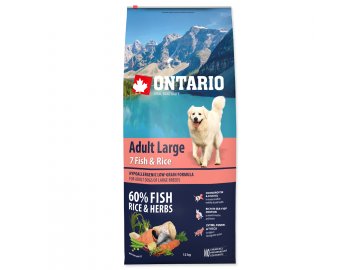 ONTARIO Dog Adult Large Fish & Rice 12 kg 