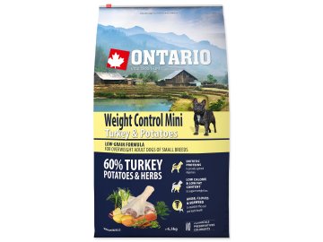 Krmivo Ontario Mini Weight Control Turkey & Potatoes