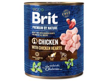Konzerva Brit Premium by Nature kuře a srdce 800 g