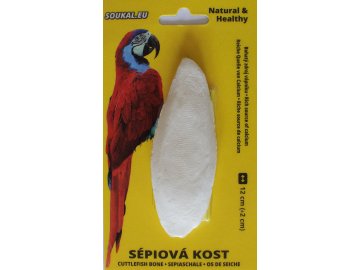 Sépiová kost na kartě 12 cm habeo.cz pro ptáky a pro papoušky