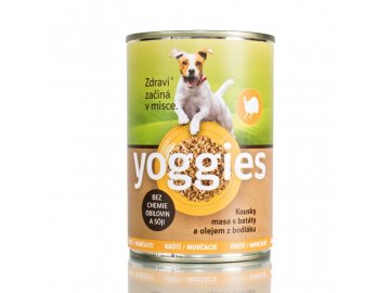 Yoggies krůtí konzerva pro psy s batáty a bodlákovým olejem 400 g Yoggies Konzerva Kruti 400g