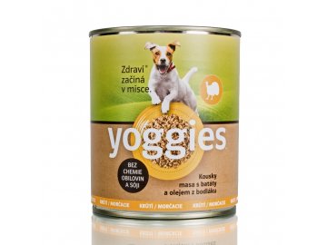 Yoggies krůtí konzerva pro psy s batáty a bodlákovým olejem 800 g Yoggies Konzerva Kruti 800g
