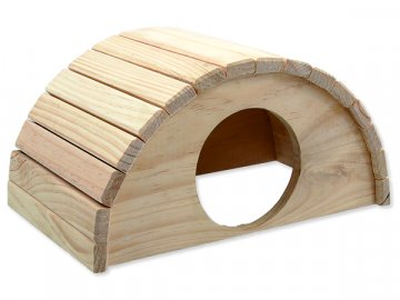 Domek SMALL ANIMALS půlkruh dřevěný 31 x 20 x 15,5 cm 1ks