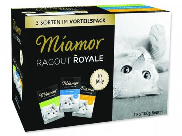 Kapsičky MIAMOR Ragout Royale kuře, tuňák, králík v želé multipack 1200 g habeo.cz