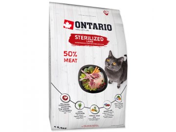 ONTARIO Cat Sterilised Lamb 6,5 kg granule pro kočky