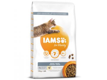IAMS for Vitality Indoor Cat Food with Fresh Chicken 10 kg habeo.cz