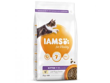 IAMS for Vitality Kitten Food with Fresh Chicken 2 kg habeo.cz