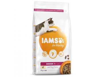 IAMS for Vitality Senior Cat Food with Fresh Chicken 2 kg habeo.cz