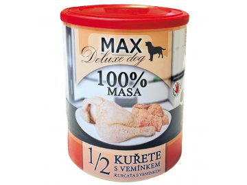 Konzerva Max Deluxe 1/2 kuřete s vemínkem 800 g