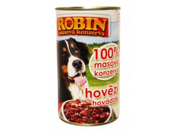 ROBIN Hovězí 1200 g 1 ks velká konezrva pro psa plná masa hovězí z hovězího pro psy pro psa habeo.cz levně