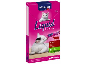 Vitakraft Cat Liquid Snack hovězí+ inuline 90 g habeo.cz