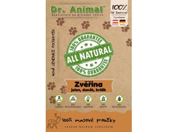 Dr. Animal - zvěřina (jelen, daněk, králík) proužky 80 g