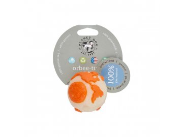 Orbee-Tuff® Ball Zeměkoule fosfor/oranžová   S 5,5cm