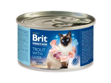 Konzerva Brit Premium by Nature pstruh a játra 200g