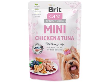 Kapsička Brit Care Mini kuře a tuňák, filety v omáčce 85g