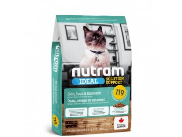 i19 nutram ideal sensitive cat pro citlive dospele kocky s problematickou kuzi srsti a zazivanim