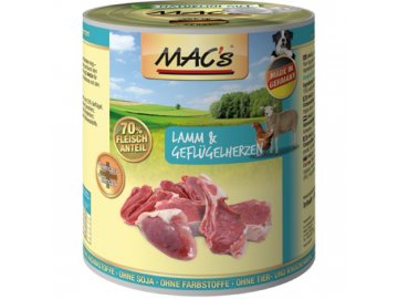 Konzerva MACs Dog JEHNĚ a DRŮBEŽÍ SRDCE s rýží 400 g konz macs dog jehne a drubezi srdce s ryzi