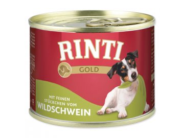 Konzerva RINTI Gold divočák 185 g konzerva pro štěňata