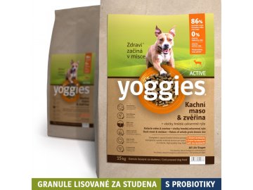 15 kg yoggies active kachna a zverina granule lisovane za studena s probiotiky