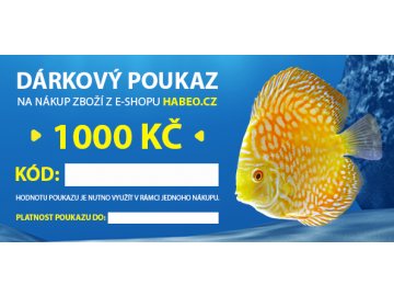 dárkový poukaz 1000 kč habeo.cz dárek nákup na e-shopu dárkový poukaz chovatelské potřeby granule dárek pro pejskaře dárek pro rybáře habeo.cz